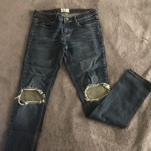 Dark Wash Low-Rise Jeans